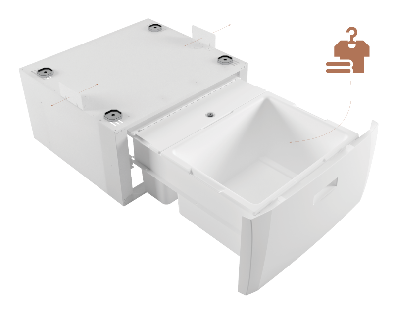 Demonstration of I-VANO ergonomic system: washing machine porthole raised by 31cm for loading and unloading without bending