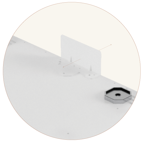 Detail of I-VANO fixing clamps for secure appliance anchoring