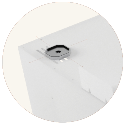 Detail of I-VANO adjustable shock absorbers for optimal stability